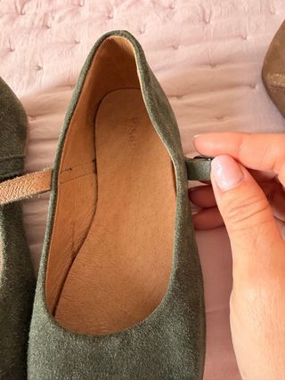 Zapatos niña piel ante verde, numero 31