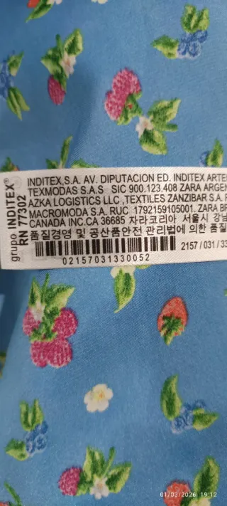 Vestido satinado floral Zara