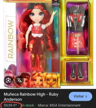 Muñeca Rainbow High con accesorios