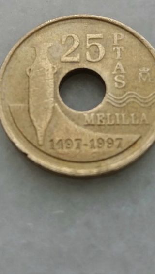 Moneda 25 PTAS Melilla 1497-1997