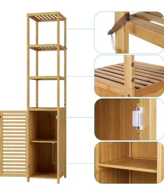Mueble Torre Baño Bambú