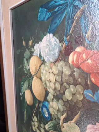 Quadro natura morta fiori e frutta