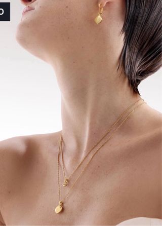 collar y pendientes chapados en oro de 24 quilates