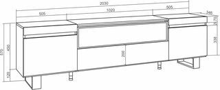 Mueble TV salón 200x57x35cm