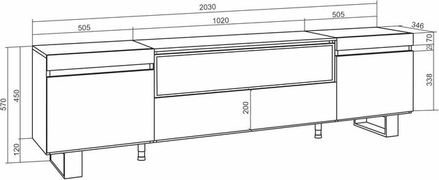 Mueble TV salón 200x57x35cm