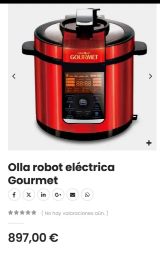 Olla Robot Eléctrica Gourmet Roja