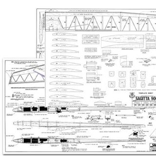 PLANOS EN PAPEL (3) DE AVION SAGITTA 900