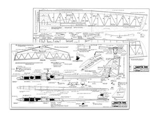 PLANOS EN PAPEL (3) DE AVION SAGITTA 900