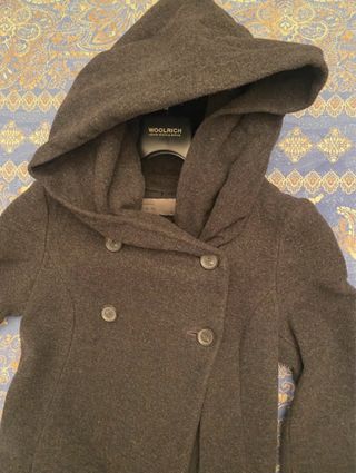 Cappotto Zara Doppiopetto Grigio con cappuccio XS