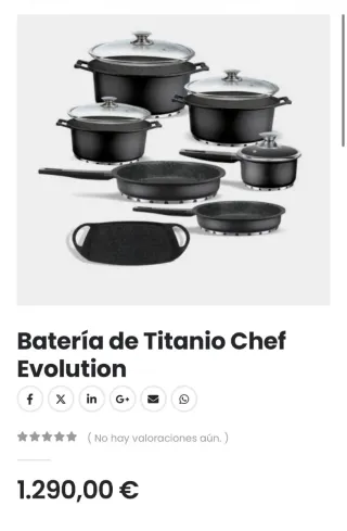 Batería de Cocina Titanio Chef Evolution NUEVA