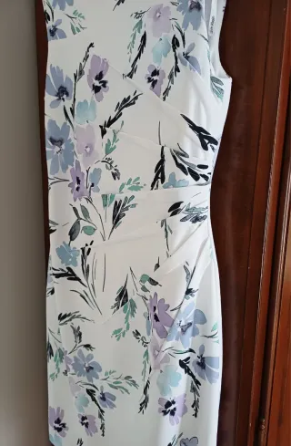 Abito Calvin Klein floreale bianco e viola