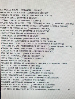 39 Cartas UTILES de COMMANDER MAGIC THE GATHERING