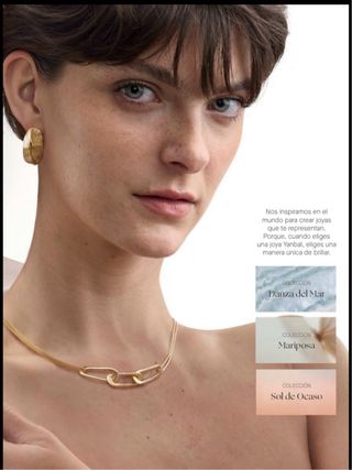 Collar y Pendientes chapados en oro de 24 quilates