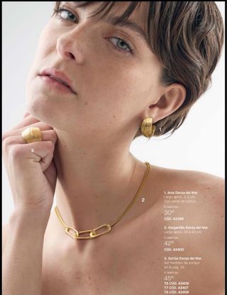 Collar y Pendientes chapados en oro de 24 quilates