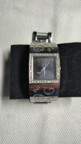 Orologio Guess Donna Quadrato Cristalli Nero Argen