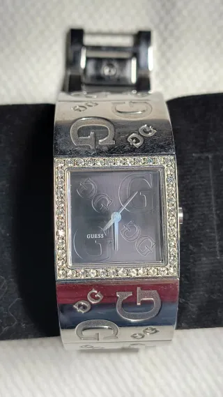 Orologio Guess Donna Quadrato Cristalli Nero Argen