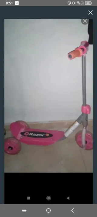 Patinete Razor rosa 3 ruedas