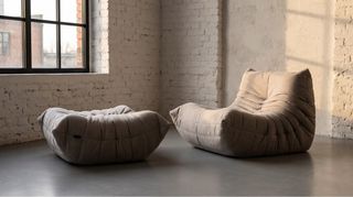 Puff tipo Togo Beige - sillon individual