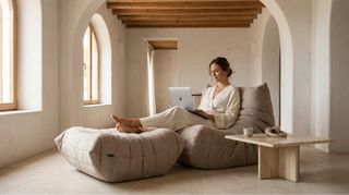 Puff tipo Togo Beige - sillon individual