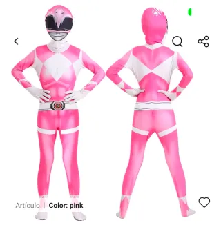Disfraz Power Ranger Rosa Talla XL segunda piel