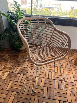 Pack de 4 sillas comedor de mimbre sintético