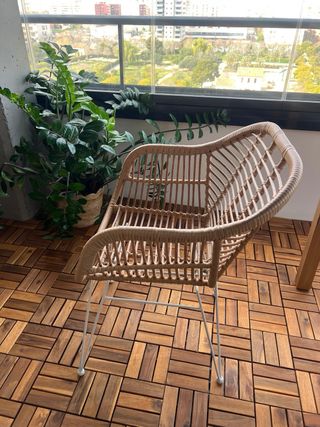 Pack de 4 sillas comedor de mimbre sintético