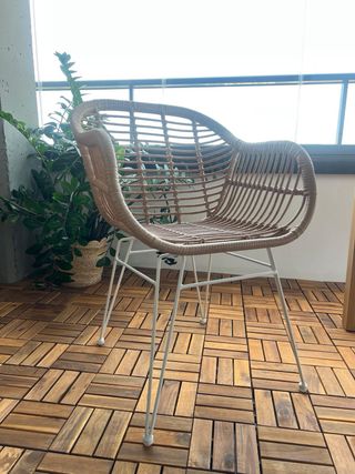 Pack de 4 sillas comedor de mimbre sintético