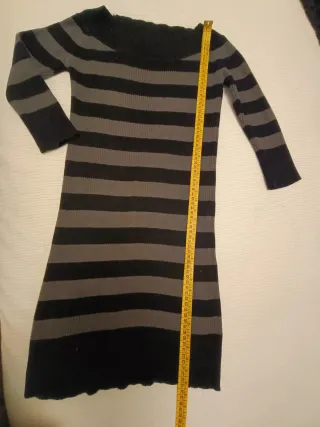 Jersey cuello barco rayas gris y negro