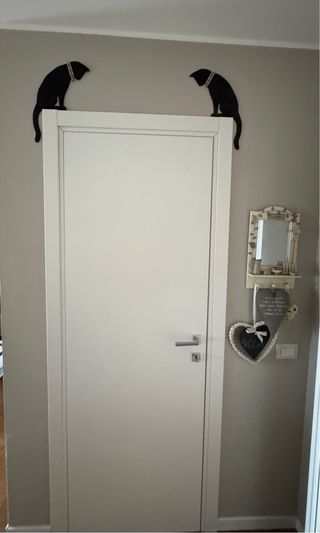 Silhouette gatto nero in legno fatto a mano