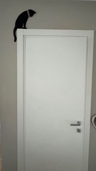 Silhouette gatto nero in legno fatto a mano