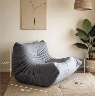 Puff Sillón Estilo Togo Gris