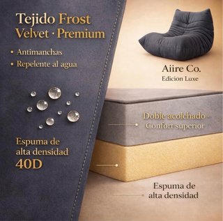 Puff Sillón Estilo Togo Gris oscuro