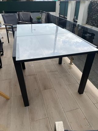 Mesa extensible exterior + 2 sillas