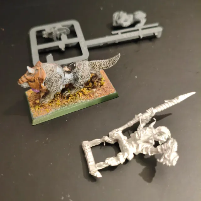 Warhammer Goblin Jefe Lobo Metal GW 1992
