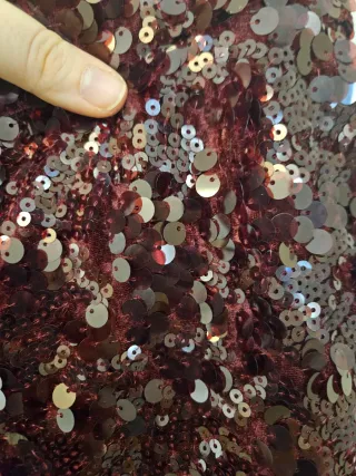 Pantalón balloon Zara lentejuelas burdeos