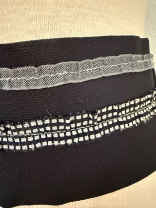 Cinturón fajín negro goma ajustable