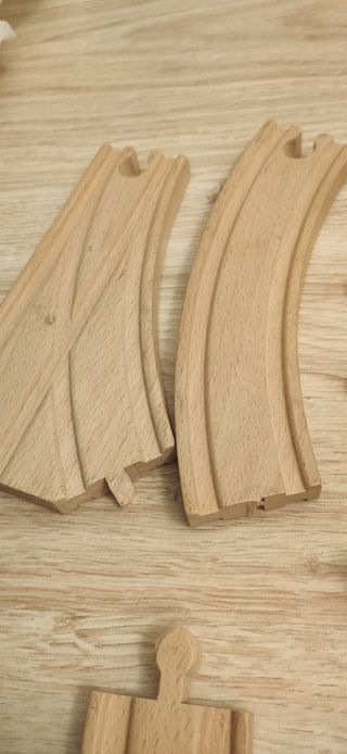 Tren de madera granja y vehículos