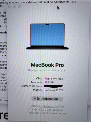 MacBook Pro M4 Max 16 Nov 2024