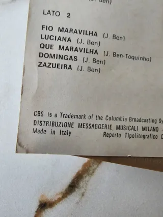 Jorge Ben Dal vivo al Sistina Live 1975 - MC K7