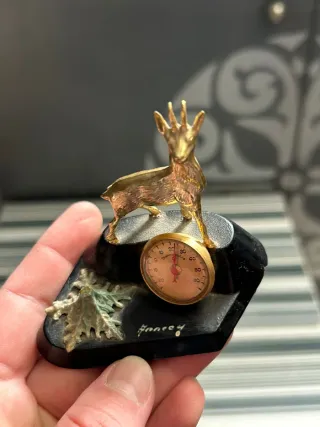 Termómetro de mesa vintage con antílope