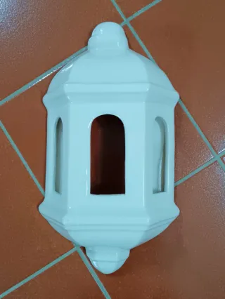 Lámpara de cerámica blanca de exterior y jardín