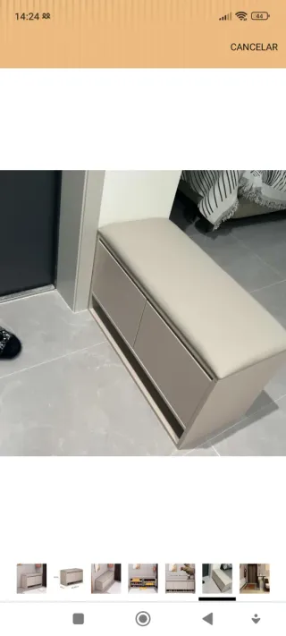 Banco zapatero con almacenamiento y cojín 60×45×36