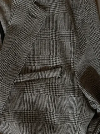 Chaqueta americana Zara cuadros gris T52