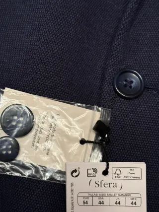 Chaqueta americana azul marino Esfera T54