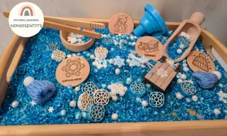 Bandeja sensorial muñeco de nieve