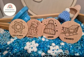 Bandeja sensorial muñeco de nieve