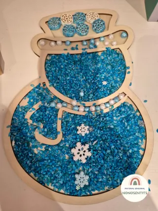 Bandeja sensorial muñeco de nieve