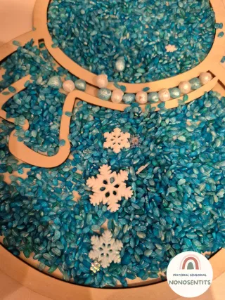 Bandeja sensorial muñeco de nieve