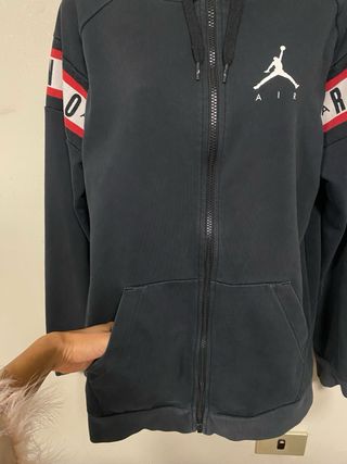 Felpa Air Jordan con cappuccio e zip Nera M
