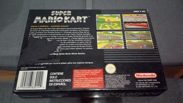 Super Mario Kart - Super Nintendo PAL España ERBE